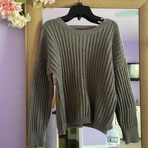 Grey Sweater with Open Back